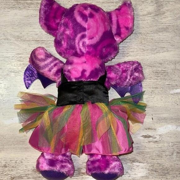 EUC Build a Bear Midnight Shimmer Purple Halloween Vampire Bat Plush w/ Outfit - Picture 5 of 7